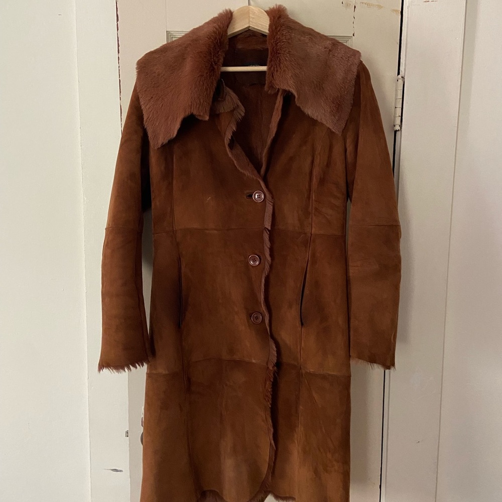 Caractère fur lined suede coat